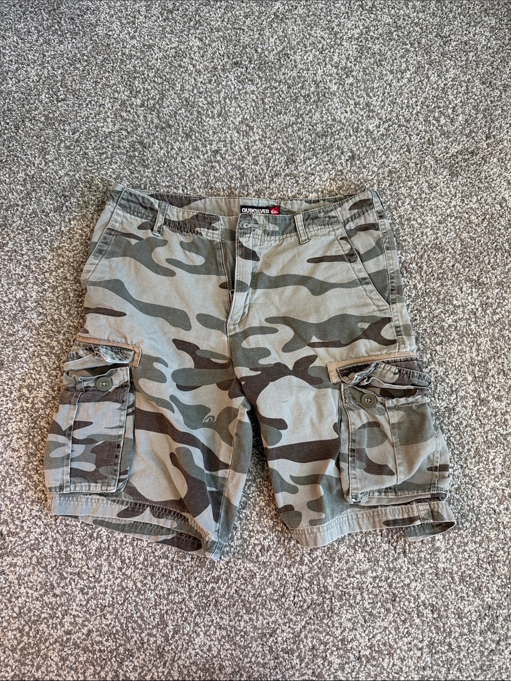 Quicksilver Camo Cargo Shorts - Olive Green